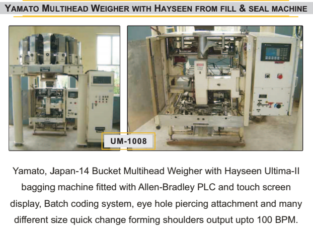 Yamato Multihead Weigher With Hayseen From Fill & Sealing Machine