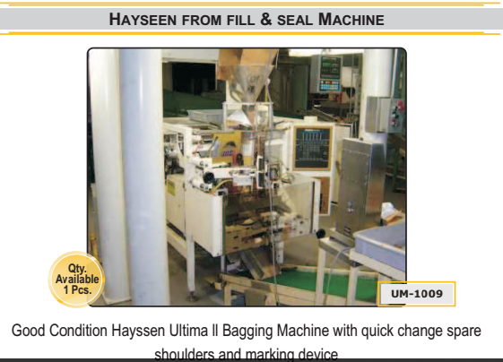 Hayseen From Fill & Sealing Machine