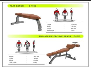 Flat Bench and Adjustable Decline Bench