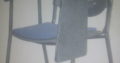 Side Writing Chair with crc round pipe frame,seat and black made with moulded plastic